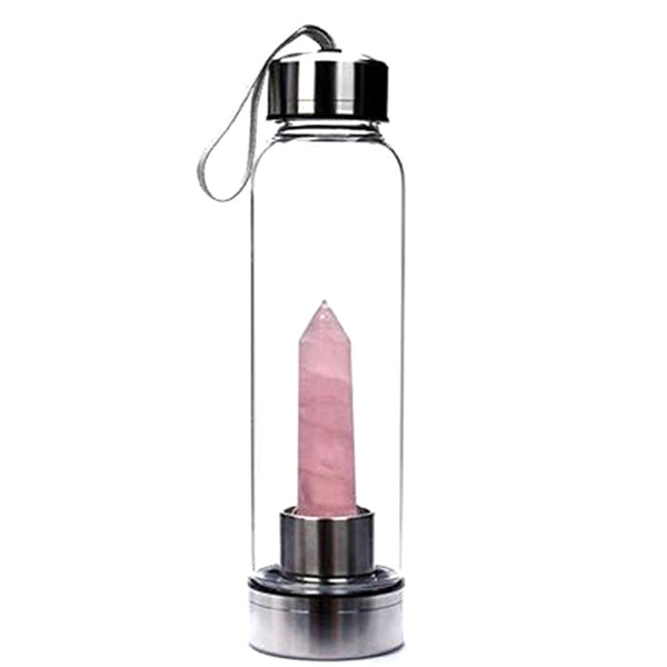 Natural Crystal Stone Point Healing water bottle