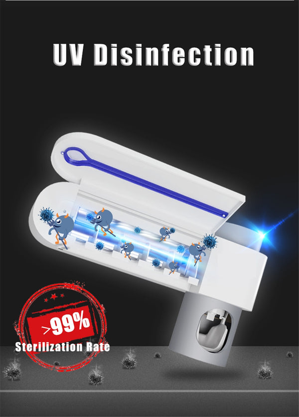 UV Toothbrush Holder Sterilizer and Dispenser