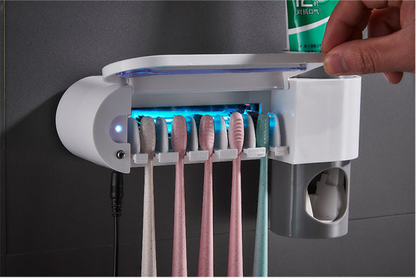 UV Toothbrush Holder Sterilizer and Dispenser