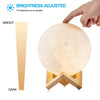 3D Moon Lamp Printed Night Light Remote Control/Touch LED Lunar Moonlight Globe Ball with Wood Stand Base for Kids Bedroom