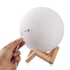 3D Moon Lamp Printed Night Light Remote Control/Touch LED Lunar Moonlight Globe Ball with Wood Stand Base for Kids Bedroom