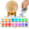 3D Moon Lamp Printed Night Light Remote Control/Touch LED Lunar Moonlight Globe Ball with Wood Stand Base for Kids Bedroom